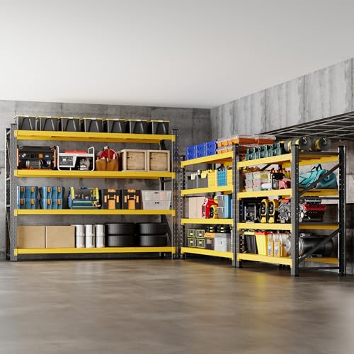 60" W Storage Shelves 5000lbs Garage Metal Shelving Heavy Duty Garage Shelves Adjustable Storage Shelves for Industrial