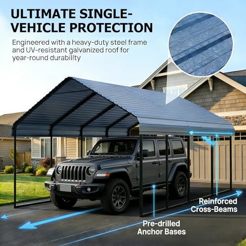 Heavy Duty 12x20 FT Metal Carport for 2 Cars