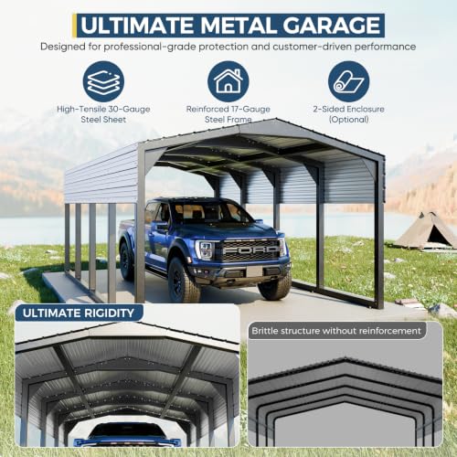 Military Grade Metal Carport 12x20 FT