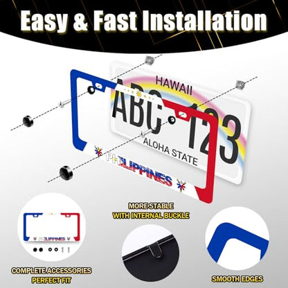 Philippine Flag License Plate Frame Philippines License Holder with 2 Holes