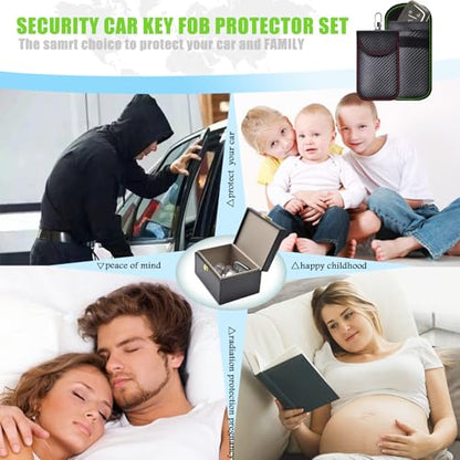 Faraday Box & 2 Pack Faraday Bag for Key Fob Protector (3 Count)