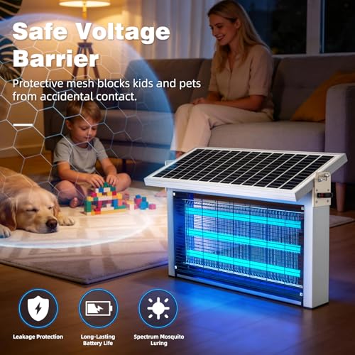 Heavy Duty Large Solar Bug Zapper Outdoor for 1