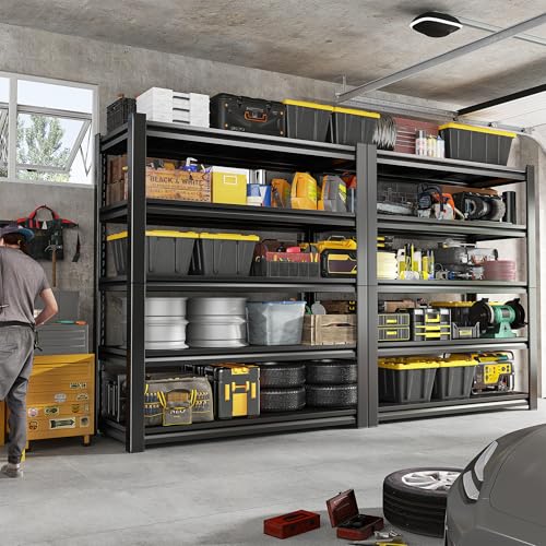Garage Shelving 3000 LBS Storage Shelves Adjustable Heavy Duty Shelving Units and Storage Rack for Garage (2 Count)