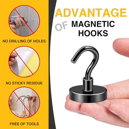 Magnetic Hooks 20pcs 120lbs Cruise Essentials 2026 Magnet Hook Black (20 Count)