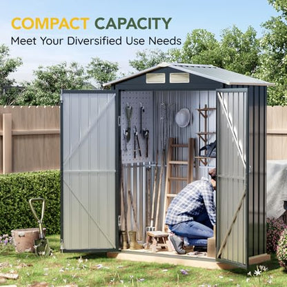 Vertical Outdoor Steel Storage Shed with Floor Frame