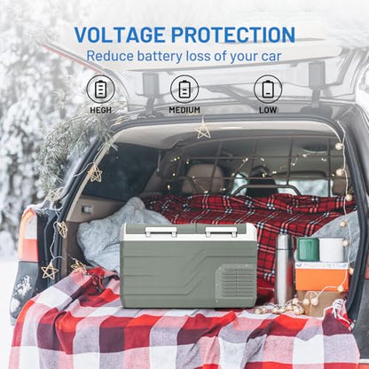 12 Volt Refrigerator Portable Refrigerator for Car 25 Quarts Car Fridge Portable 12V Dual Zone Fridge Freezer 12
