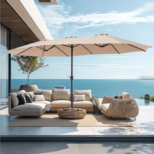 15ft Large Outdoor Patio Umbrella with Base Included