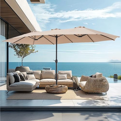 15ft Large Outdoor Patio Umbrella with Base Included