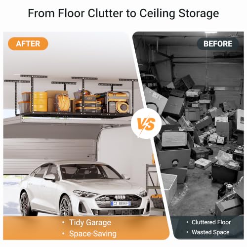 4x8ft Overhead Ceiling Garage Storage Rack