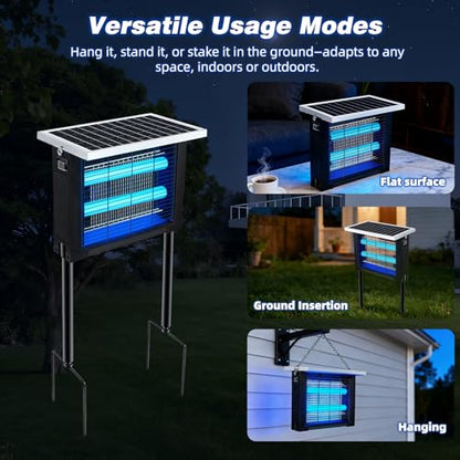 Solar Bug Zapper Outdoor for 2000 sq.ft with 13FT Extension Cord