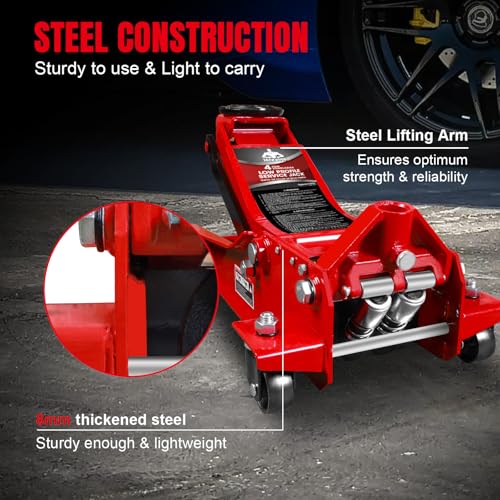 4 Ton Floor Jack Hydraulic Low Profile Floor Jack with Dual Piston Quick Lift Pump