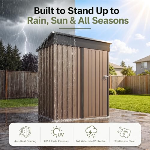 5x3 FT Outdoor Storage Shed with Base