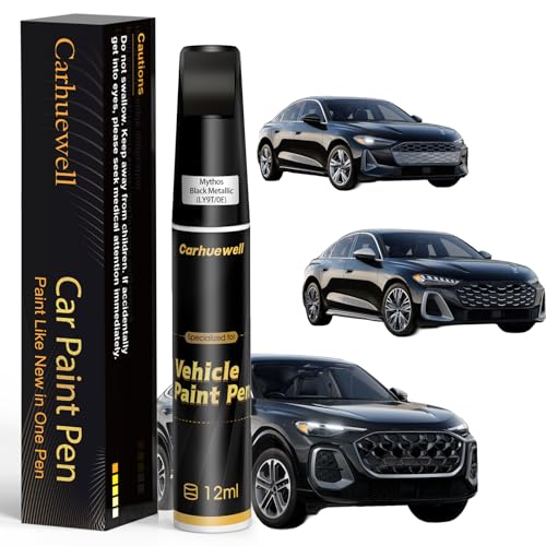 LY9T/0E) Mythos Black Metallic Touch Up Paint Compatible with Audi, Exact Match Car Paint Pen Automotive Scratch Repair Remover Kit Quick & Easy Solution for Vehicle Chips and Nicks