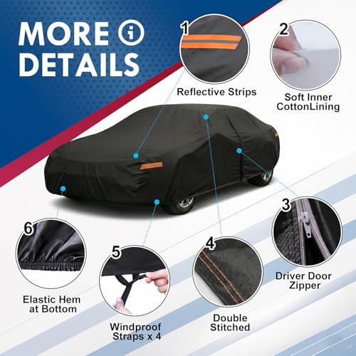6 Layer Coupe Car Cover Size A2 Fits Vehicle up to 189‘’