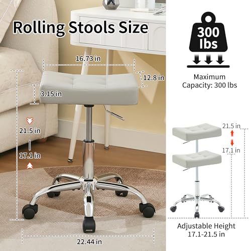 Swivel Saddle Stool with Wheels