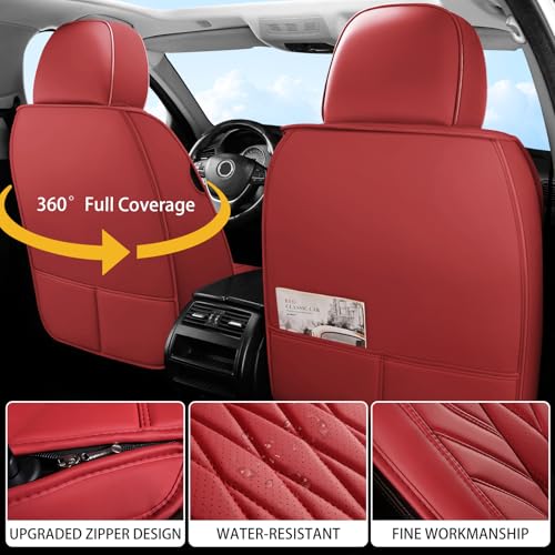 Nappa Faux Leather Car Seat Covers Full Set (5 Count)