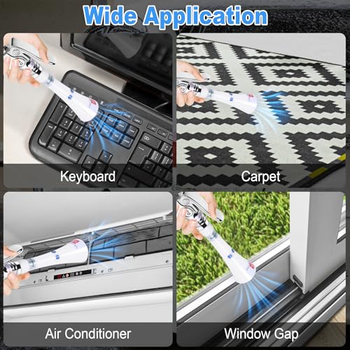 Upgraded Portable Car Cleaning Gun Detailing Interior Dry Air Blow Gun with Tapered Nozzle High Pressure Blower Cleaning Tool for Car Surfaces Quickly Blasts Dust