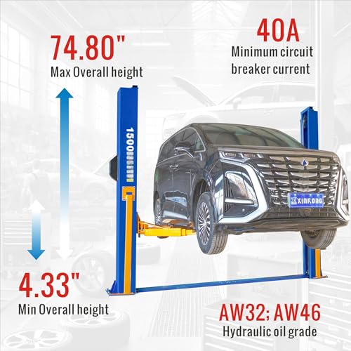 Auto 2 Post Car Lift 15000 lb Capacity Truck Hoist