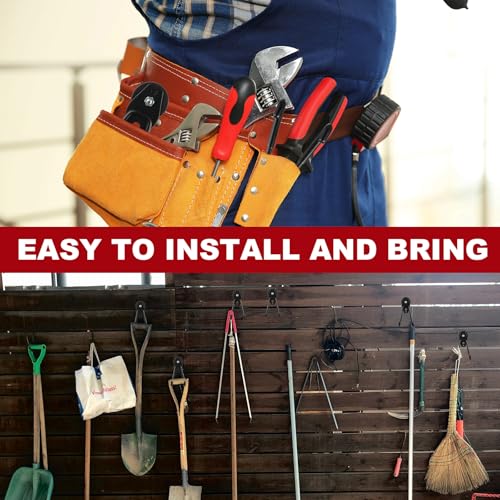 14 Pcs Large Magnetic Hooks Heavy Duty Garage Magnet Hooks Strong Storage Utility Magnetic Hangers with Anti Slip Rubber Coating for Indoor and Outdoor Hanging