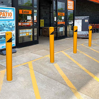 46" High Pour in Place Steel Bollard Post with Removable Cap