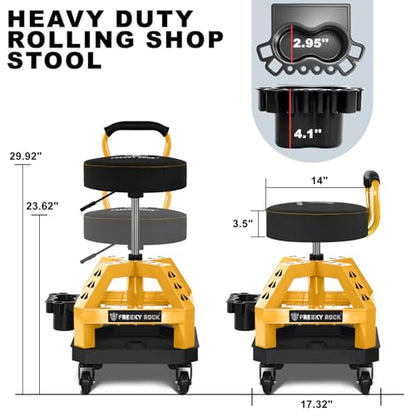 Rolling Shop Stool with Wheels
