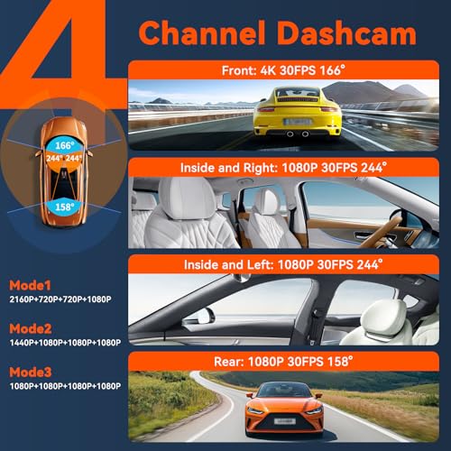 4K 360° Dash Cam for Cars