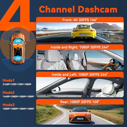 4K 360° Dash Cam for Cars