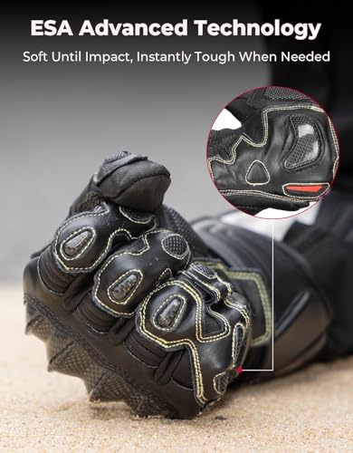 Leather Motorcycle Gloves for Men and Women