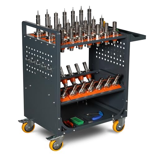Grey Classic 40 Taper CNC Tool Holder Transfer Cart