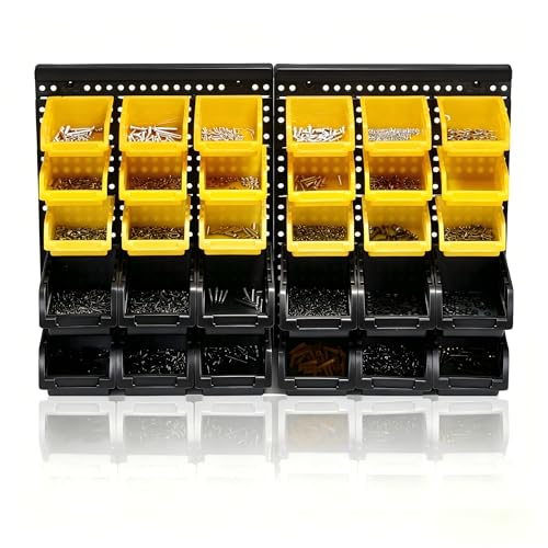 Wall Mounted Storage Bins Parts Rack 4 Colors Bin Organizer Garage Plastic Shop Tool