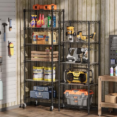 Small Wire 5 Adjustable Shelves Pantry Metal Shelf Floor Organizer