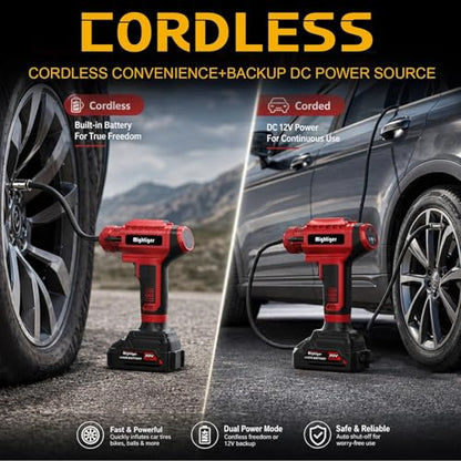Portable Tire Inflator 20V Cordless Handheld Car Drill Air Pump