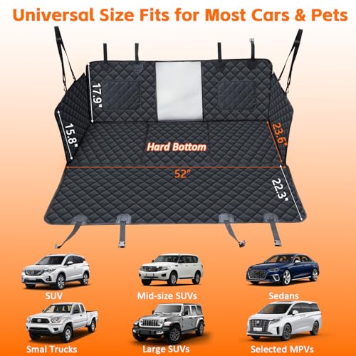 Dog Car Seat Cover for Pets Back Seat Extender Support 420lbs