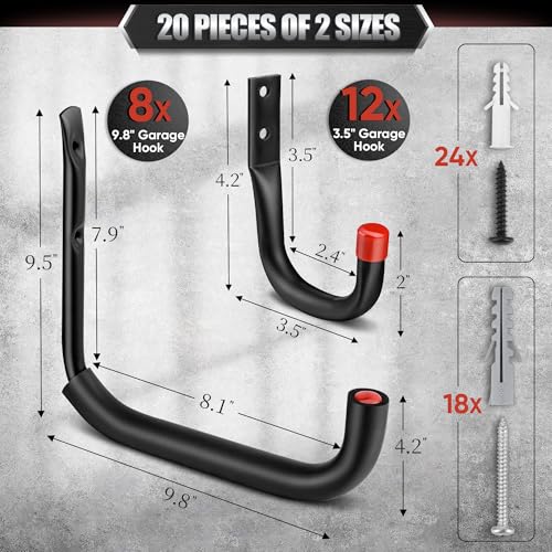 20 Pack Heavy Duty Garage Hooks