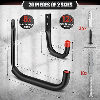 20 Pack Heavy Duty Garage Hooks