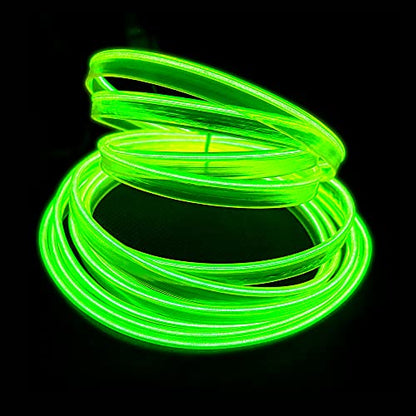 El Wire Lemon Green Interior Car LED Strip Lights