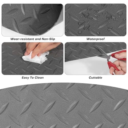5Ft x 12Ft Rubber Flooring Mats 1.6mm Diamond Plate Flooring Roll