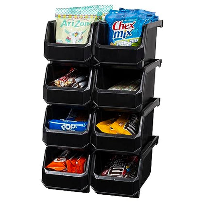 Medium Stackable Plastic Storage Bins (8 Count)