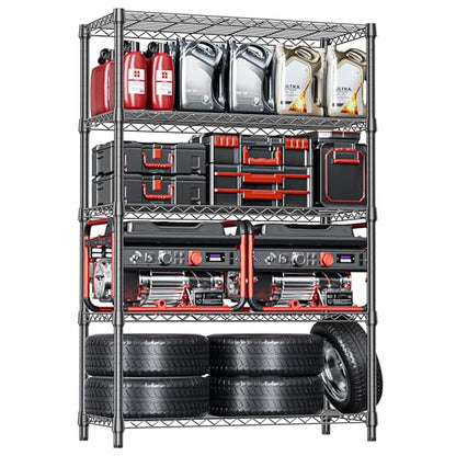5 Tier Heavy Duty Metal Storage Shelving Unit (5 Count)