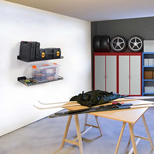 Garage Wall Shelves 23.6"x11.8" Wall Mount Metal Shelves 4 Pack