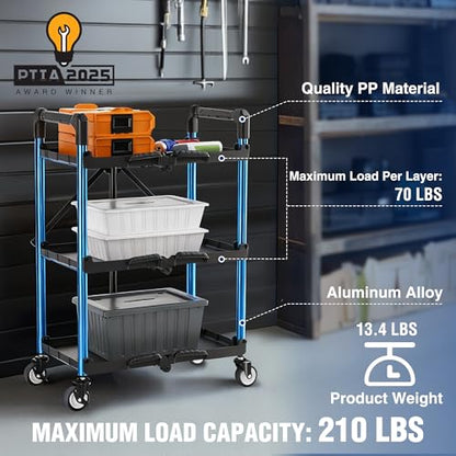3 Tier Collapsible Utility Cart