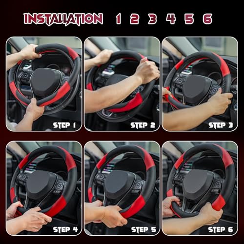 Soft Leather Steering Wheel Cover with Breathable Design and Anti