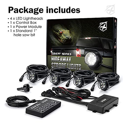 Blue LED Hideaway Strobe Lights Kit (4 Count)