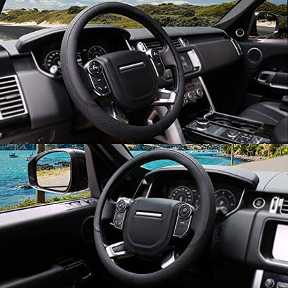 Breathable Car Steering Wheel Cover 16 inch Auto Universal Leather Wrap Non