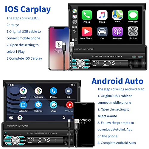 7'' Single Din Carplay Car Stereo