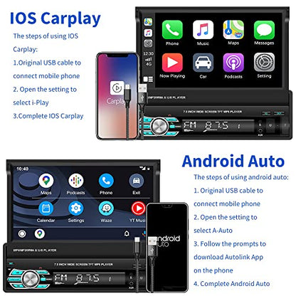 7'' Single Din Carplay Car Stereo