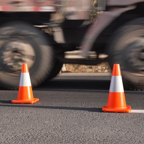 Overall Fluorescent Orange Red Integrated Traffic Cones