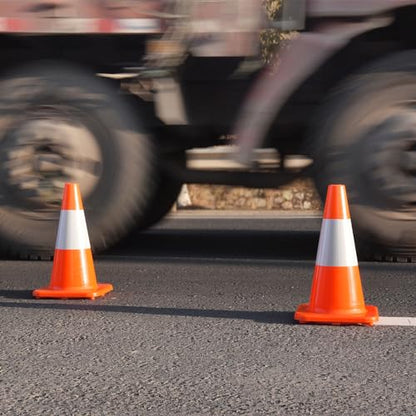 Overall Fluorescent Orange Red Integrated Traffic Cones