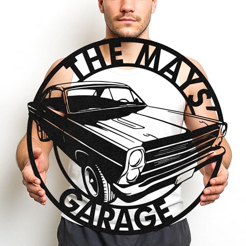 Custom Garage Workshop Metal Sign Personalized Tool Name Wall Art for Car Truck Mechanic Shop Decor Durable Steel Sign for Dad Husband Men’s Auto Workspace or Fence