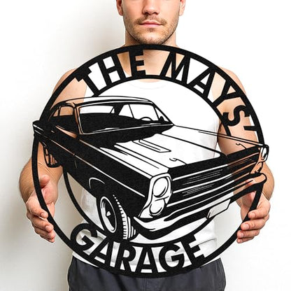 Custom Garage Workshop Metal Sign Personalized Tool Name Wall Art for Car Truck Mechanic Shop Decor Durable Steel Sign for Dad Husband Men’s Auto Workspace or Fence